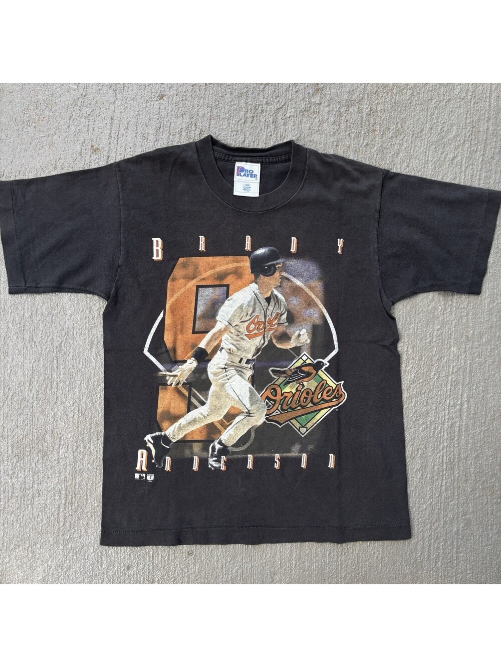 Vintage 90s Baltimore Orioles Brady Anderson MLB pro player shirt YOUTH Large
